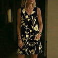 thumbnail image 6 of Summer Dresses for Women 2026 Plus Size Floral Printed V-Neck Sleeveless Casual Summer A-Line Loose Dress with Pockets, 6 of 8