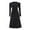 Black, variant on Ladies Autumn Winter Long Sleeved Knitted Skirt Mid Length Style High Waist Big Swing Dress Base Woolen Red S