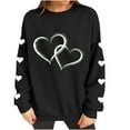 thumbnail image 6 of Avrnliq Womens Valentine's Day Sweatshirt for Her - Black Oversized Hoodie Romantic Heart Print, Cute Matching Couple Gift, Soft Fleece Pullover,Size XS, 6 of 8