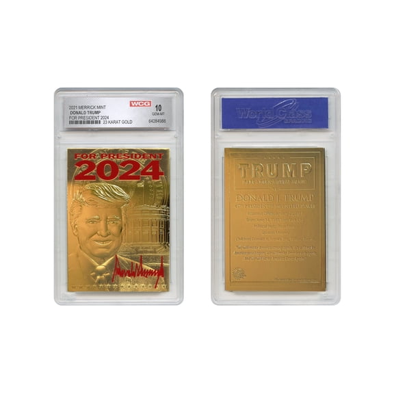 DONALD TRUMP 47th President Gold Sculpted Card Red Signature GEM-MINT 10
