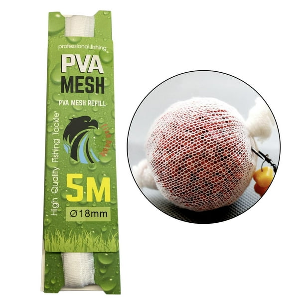 PVA Fishing Bag Carp Jigs Water Soluble Mesh Tube Stocking Holder Acce  18mmx5m