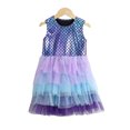 thumbnail image 2 of KYAIGUO Robe Décontractée en Tulle pour Filles, Été Sans Manches à Volants Robes Midi 3D Mignonnes Robe d'Été pour 3-7T, 2 of 9