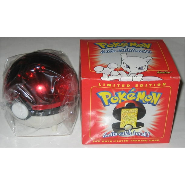 Pokemon Limited Edition 23k Gold Plated Mewtwo Trading Card W Pokeball Toy Red Box Walmart Com Walmart Com