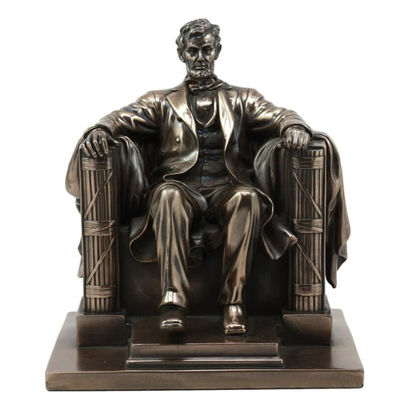Ebros Bronzed Seated Abraham Lincoln Figurine 8"H Lincoln Memorial Colossal Sculpture 16th President Of United States Of America