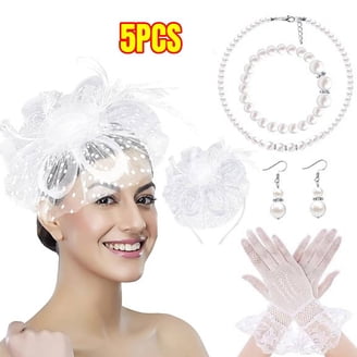 8 Pcs Fascinator Hats for Women Tea Party Lace Pillbox Hat  display picture 1
