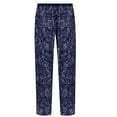 thumbnail image 1 of Plus size 9x Petite Blue Medallion Chintz Designer Print Slinky TapeBlue Pants, 1 of 4