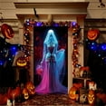 thumbnail image 7 of Taotanxi Halloween Decorations Door Cover, Large Halloween Door Banner Bathroom Porch Door Backdrop Decor for Parties, Indoor Outdoor Haunted House Themed Decoration, 35x71 Inc, 7 of 7