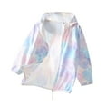 thumbnail image 3 of BiZtdJrK Zip-Up Cool Sun Shirt for Girls Boys Sun Protection Loose Hoodies Summer Beach Hooded Jacket Kids Going Out Outfits Multicolor 3 Years, 3 of 4