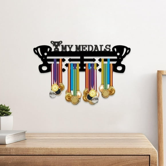 Perchero para medallas, expositor de medallas deportivas, versátil, de metal, para montar en la pared, para competiciones de medallas deportivas de