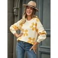 thumbnail image 6 of Women'S Sweater Fall Long Sleeve Crewneck Tops Knit Oversized Pullover Casual Print Tops, 6 of 8
