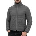 thumbnail image 5 of Ceisia Men Solid Stand Collar Quilted Puffer Jacket Full Zip Lightweight Warm Outer Coat For Fall Winter Outdoor Travel Daily Commute Gift, 5 of 7