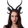 thumbnail image 5 of Diadema de cuernos de diablo negros de Halloween, cuernos para cosplay, diadema de cuernos para Halloween, accesorios de disfraz de cosplay, 5 of 5