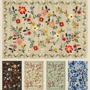 Pentantan 5x7 Floral Area Rugs, Machine Washable Rug for Living Room- Soft Indoor Carpet, Low Pile for Bedroom, Dining Room, Playroom, Office