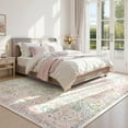 thumbnail image 3 of Wonnitar 8'x10' Pink Boho Area Rug, 8x10ft Rugs for Bedroom Girls Large Living Room Area Rugs Soft Floral Playroom Rug, Washable Rugs Non Slip Pastel Rug for Bedroom Living Room Carpet, 3 of 10