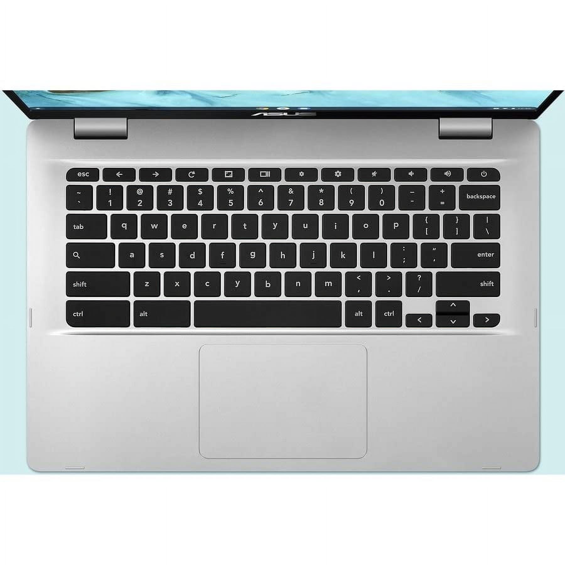 Asus Chromebook C424 C424MA-WH44F 14 Chromebook - Full HD - 1920 x 1080 - Intel Celeron N4020 Dual-core [2 Core] 1.10 GHz - 4 GB Total RAM - 64 GB Flash Memory - Silver