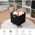 thumbnail image 5 of Collapsible Organization Basket Fabric Foldable Box with Handles, 13x13 Cube Storage Bins Set of 4, Thick and Heavy Duty Storage Baskets for Shelves Bedroom Livingroom,Black, 5 of 10