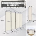 thumbnail image 3 of Costway Biombo Plegable de 4 Paneles Separador de Espacios de Pantalla de Tela para Porche Oficina Sala de Estar 221 x 51 x 188 cm, 3 of 10