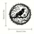 thumbnail image 3 of Gothic Art Metal Crow Wall Art Metal Crow Wall Plaque Unique Design Home Decoration Autumn Decoration Gothic Wall Decoration Crow Decoration Christmas Decorations Ceramic Stained Glass Heart Window, 3 of 4