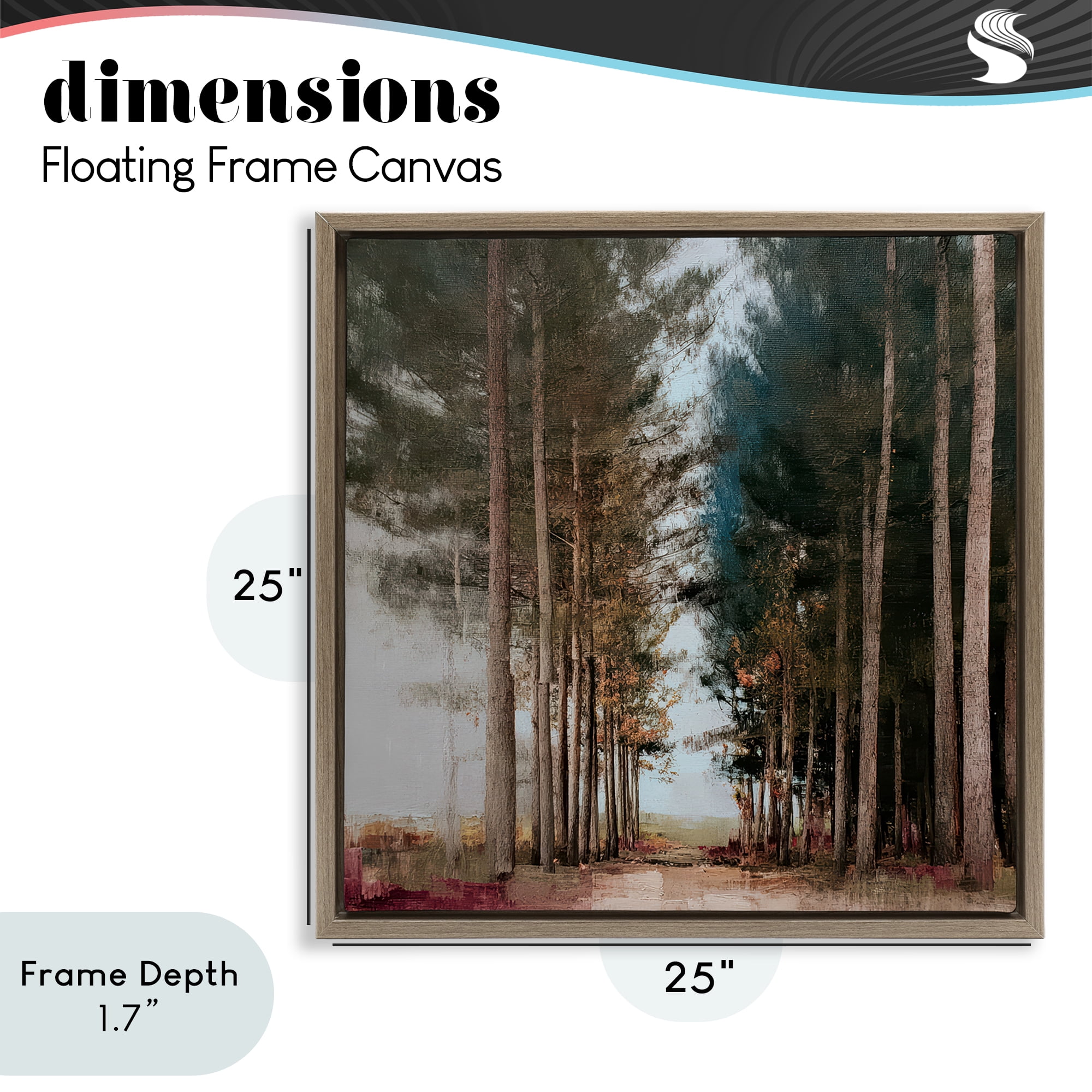 Stupell Industries Tall Trees Pathway Brown Framed Floater Canvas Wall Art, design by Kim Curinga
