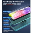 thumbnail image 3 of for Samsung Galaxy A03S Case, with Tempered Glass Screen Protector, Dust Proof Port Cover, Full Body Protection Rubber Cover Phone Case for Samsung Galaxy A03S/A02S, Mint/Teal, 3 of 8