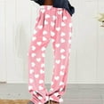 thumbnail image 4 of hotojiny Womens Fuzzy Pajama Pants Soft Fleece Pj Bottoms Plus Size Cozy Sherpa Lounge Sleepwear Heart Warm Pants, 4 of 6