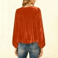 thumbnail image 4 of Vekome Long Sleeve Tops for Women Casual Plus Size Shirts Loose Crewneck Tee Shirts Velvet Solid Color Pullover Tops, 4 of 8