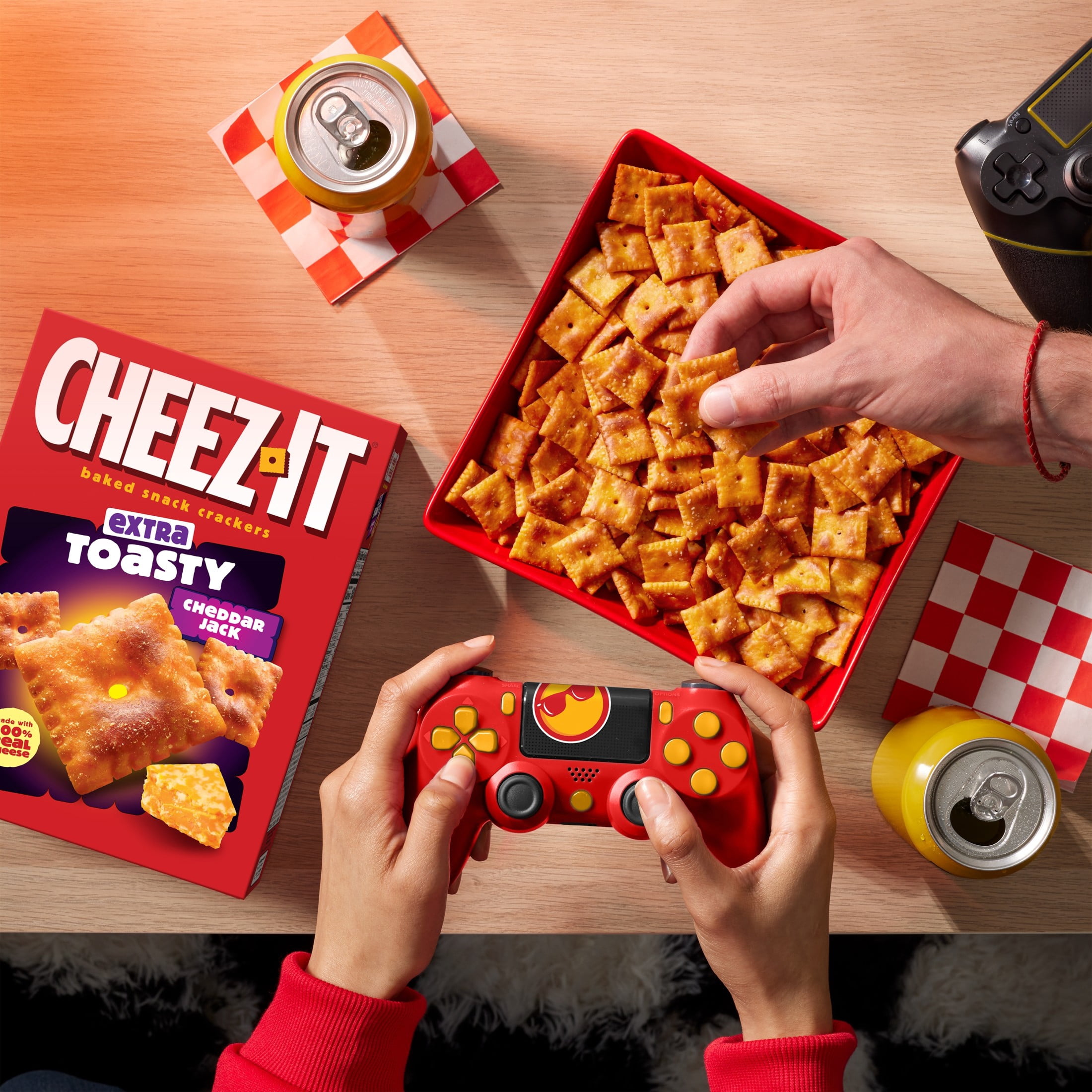 (3 pack) Cheez-It Extra Toasty Cheddar Jack Cheese Crackers, Baked Snack Crackers, 12.4 oz