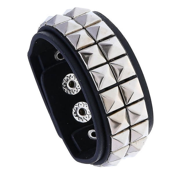 2 Pulseras De Cuero Punk De Personalidad No Convencional Accesorios Europeos Y Americanos Correas De Muñeca De Cuero De Pu para Hombres Europeos Y Americanos Baobao