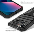 thumbnail image 6 of Cutyskin iPhone 11 Armor Case with Hidden Card Holder Detachable Wallet Cover, Built-in Kickstand, Camera Lens Protection, Tough Rugged Shockproof Phone Case for iPhone 11, Black, 6 of 9