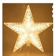 thumbnail image 2 of Christmas Tree Topper Star with LED Light,LED Lighted Star Tree Top,Warm White Light Christmas Tree Decor,Clear Five-Pointed Star Tree Topper Plug in for Holiday New Year Christmas Tree Decoration, 2 of 3