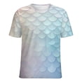 thumbnail image 5 of Mermaid Fish Scales Women's Short Sleeve T-Shirt Crew Neck Casual Summer Trendy Loose Fit Tops, 5 of 6