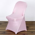 thumbnail image 3 of BalsaCircle 20 Pink Spandex Stretchable Folding Solid Chair Covers Slipcovers Wedding decorations, 3 of 5