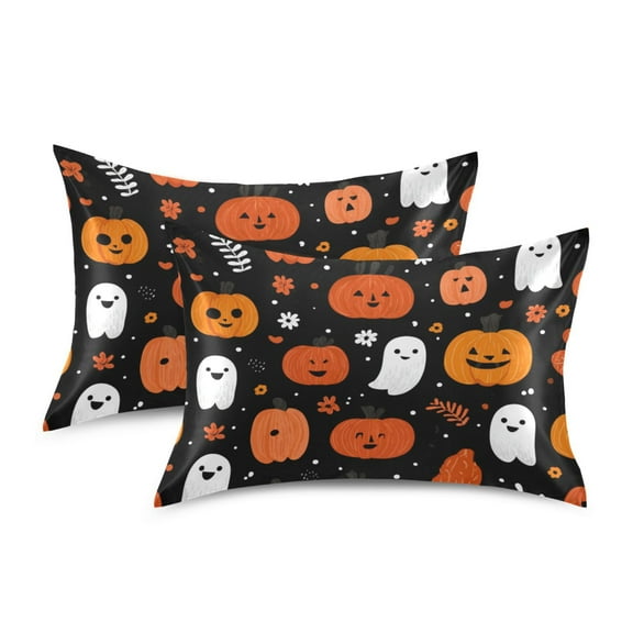 Silky Satin Standard Pillowcases For Hair And Skin Pumpkin Faces
