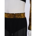 thumbnail image 6 of SiiRoh Girls Modern Jazz Dance Performance Set Sequins Crop Top and Chiffon Wide-Leg Side Slit Pants Gold 14, 6 of 7