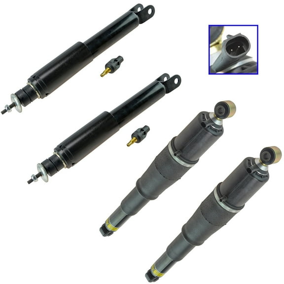 TRQ Front Rear Air Suspension Shock Absorber Kit 4pc for Tahoe Yukon Suburban PAA34358