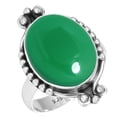thumbnail image 1 of 925 Silver Ring For Women - Teens Real Green Onyx Stone Silver Ring Size 11.5 May Birthstone Elegant Silver Ring Size 11.5 Gift For Girl Friend On Engagement 925 Gemstone Silver Jewelry, 1 of 5