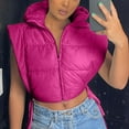 thumbnail image 7 of jtjvou Women's Winter Oversized Puffer Vest Quilted Lightweight Stand Collar Sleeveless Padded Puffy Jackets Coat with Pockets Pink L, 7 of 7