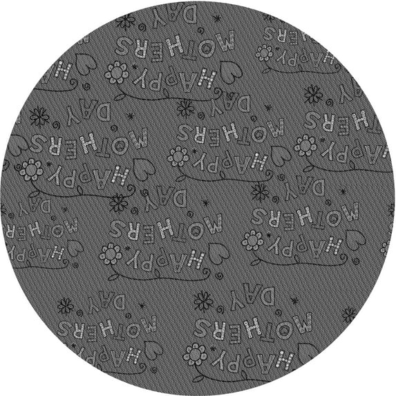 Ahgly Company Indoor Round Patterned Platinum Gray Area Rugs, 6' Round