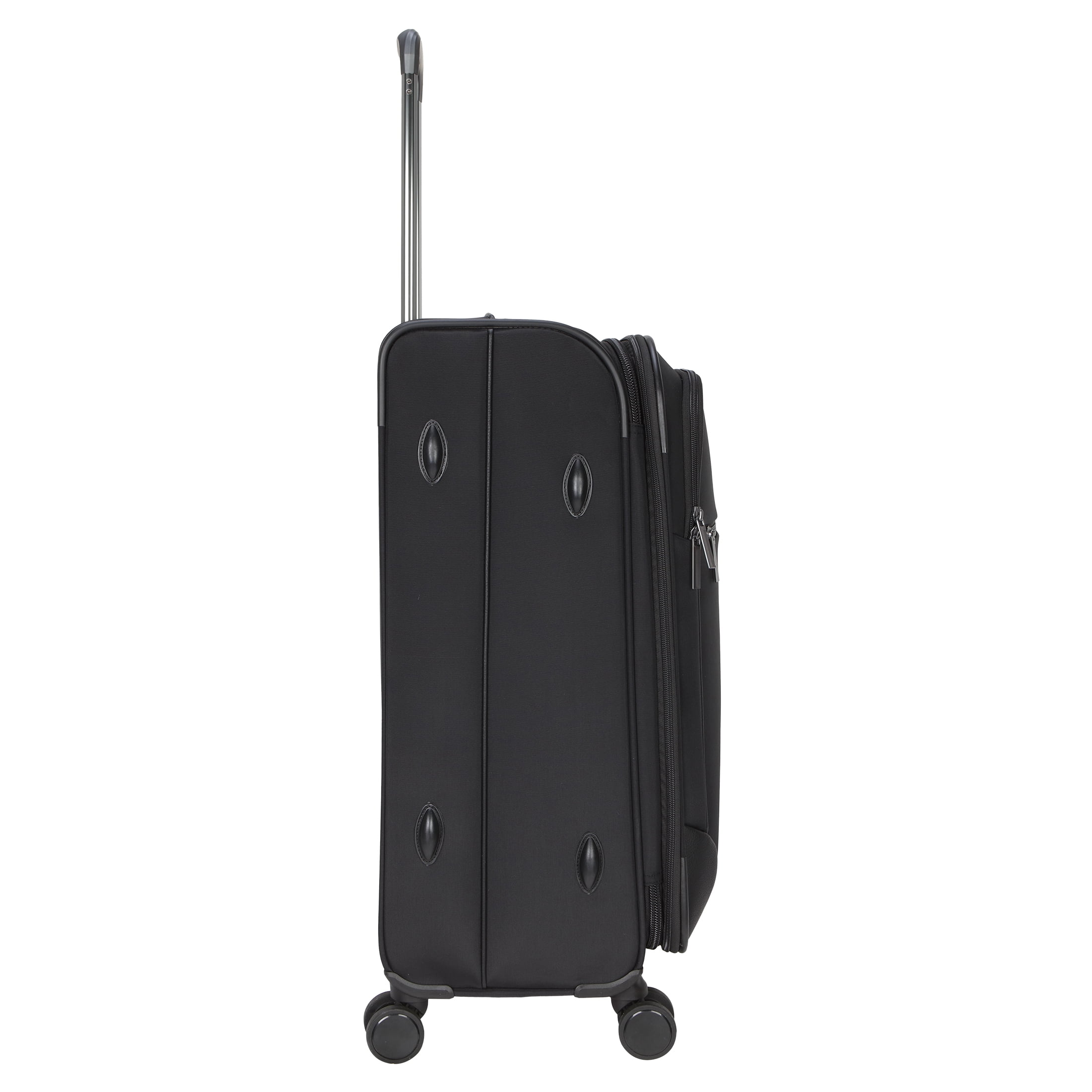 BTL 28-inch Checked Expandable Nylon Softside Upright Luggage With 360-Spinner Wheels and Divider Pockets, Black