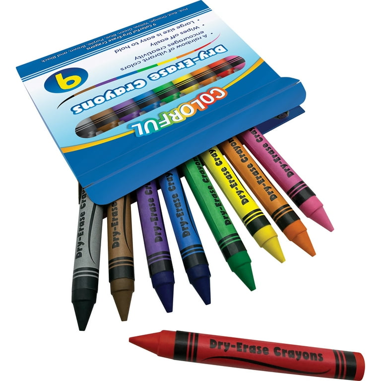 Teacher Created Resources Colorful Dry-Erase Crayons, 9 per Pack, 6 Packs