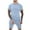 Light Blue, variant on Stamzod 2 Piece Outfit for Men Oversize Shorts Set Short Sleeve Button Up Casual Businesswear Fashion Colorblock Tracksuit Set