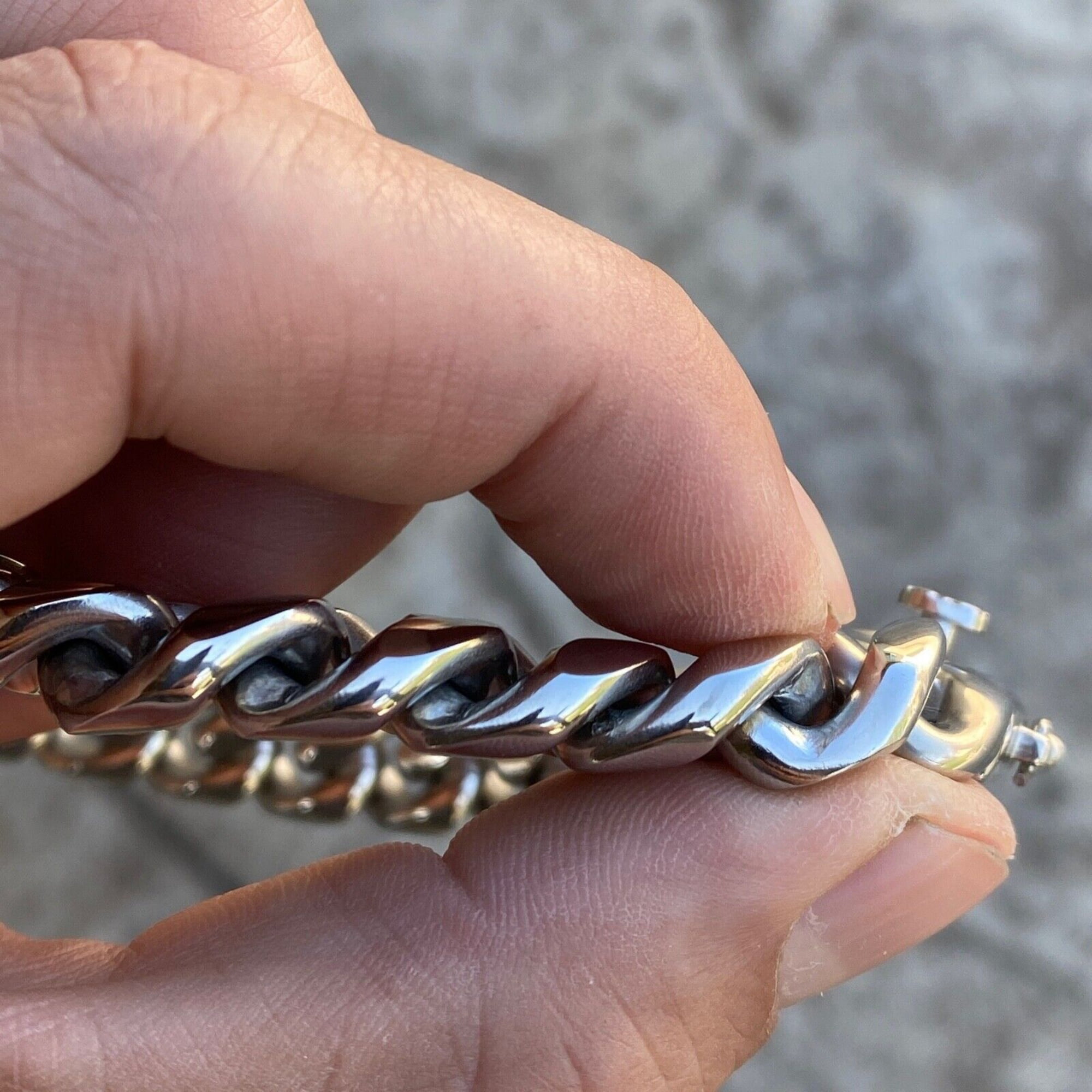 RapzGz Men’s 14mm Cuban Link Bracelet, Durable 18K Gold/Black/Rainbow/Silver Tone Stainless Steel Bracelet for Men & Women, Hip Hop Bracelets Chain, 8"-9.5" Ideal Gift for Him & Her.