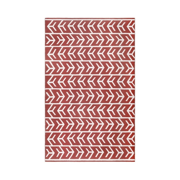 Contemporary Arrow Indoor/ Outdoor Rug, 5'5" x 7'5", Rust