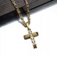 thumbnail image 2 of QQTDFG Men's Cross Pendant Gold Black Silver Stainless Steel Byzantine Chain Necklace-Gold-18 inch Necklace, 2 of 6