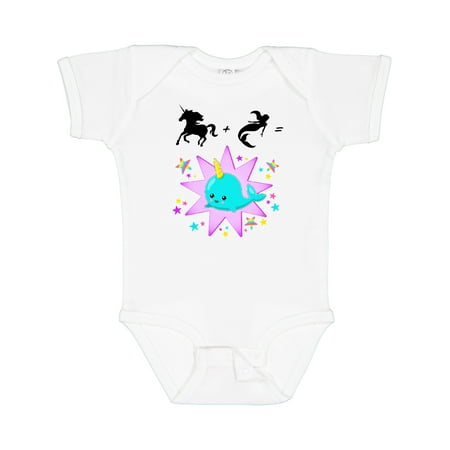 

Inktastic Unicorn Plus Mermaid Equals Narwhal- cute Boys or Girls Baby Bodysuit