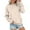 Beige, variant on Pxiakgy Crewneck Sweatshirts Women Long Sleeve Crew Neck Sweatshirt Trendy Casual Pullover Tops Fall Winter Outfits 2025 Women's Casual Solid Color Round Neck Pocket Long Sleeve Top Sweatshirt Beige L
