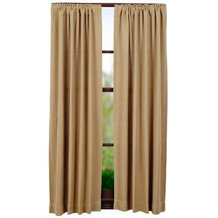 Lined Burlap Curtains 1PC Burlap Natural Cotton Window Panels Fully Stitched With Rod Pockets in Multiple Sizes (84