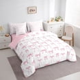 thumbnail image 2 of Erosebridal Ribbon Bow Knot 7-Piece Twin Bedding Sets,Light Pink Cute Bowtie Bedding Comforter Set For Bowknot Lovers,Reversible, 2 of 7
