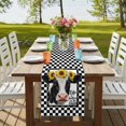 thumbnail image 4 of Farmhouse Cows Burlap Cotton Table Runner 13x36 Inches Short, Sunflower Daisy White Black Plaid Farmhouse Table Runners, Outdoor Dining Tablecloths Decor for Baby Shower/Party/Wedding, 4 of 8