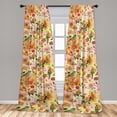 thumbnail image 2 of Romantic Window Curtains, Autumn Colors Delicate Birds and Floral Pattern on Love Letter Back Art, Lightweight Decor 2-Panel Set with Rod Pocket, Pair of - 28"x63", Dark Pink Fern Green, by Ambesonne, 2 of 3